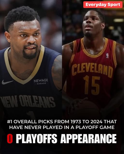 Zion Williamson and Anthony Bennett are the only number one overall draft picks between 1973 and 2024 who have never appeared in a single playoff game.
