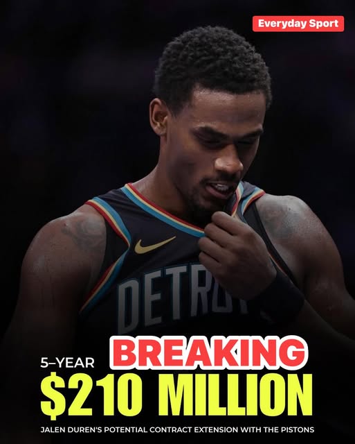 REPORT: Jalen Duren is expected to sign a contract extension worth over $210 million with the Detroit Pistons this summer.