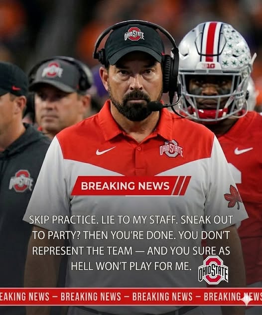 BREAKING: Ohio State Buckeyes head coach Ryan Day suspends three key players after they were reportedly caught at a downtown nightclub hours after missing practice citing ‘health reasons,’ following review of video evidence, as he issues a blunt warning about discipline and accountability within the program