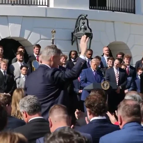 Sen. Jim Banks celebrates with IU football national champions at White House