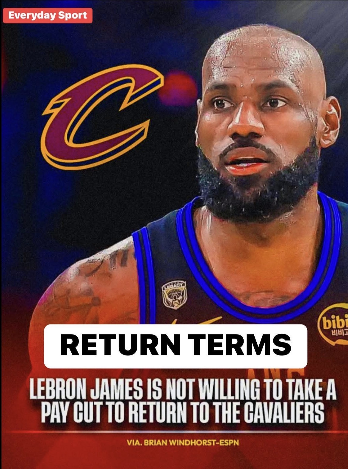 BREAKING: LeBron Reportedly Unwilling to Take Pay Cut for Potential Cavaliers Return, per ESPN’s Brian Windhorst