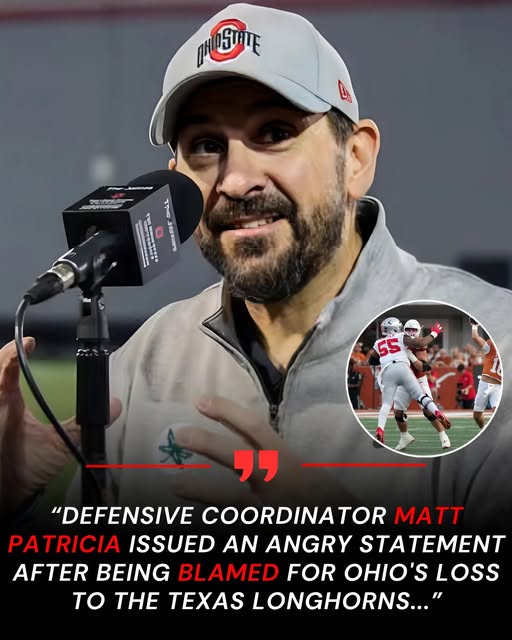 BREAKING: Matt Patricia Fires Back After Taking Heat for Ohio State’s Loss to Texas, Delivering Blunt Message to Critics as Defensive Coordinator Addresses Growing Questions Over the Buckeyes’ Costly Defeat