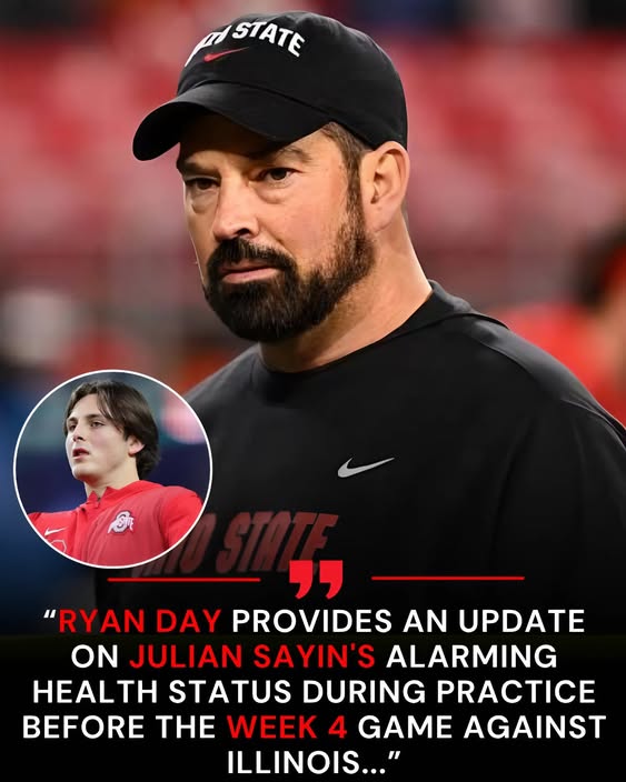 🚨Ohio State Coach Ryan Day Provides Update on Julian Sayin’s Health After Concerning Practice Moment Ahead of Week 4 Showdown vs. Illinois