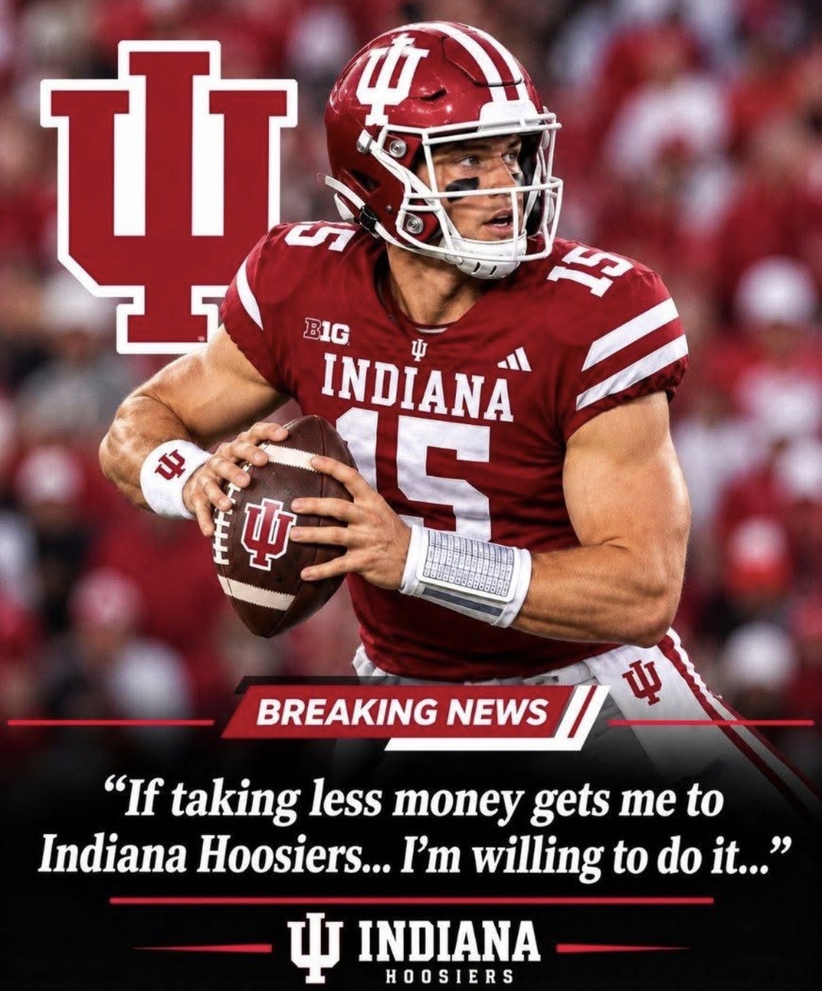 FORMER HIGHLY-TOUTED STAR STUNS COLLEGE FOOTBALL WORLD, REPORTEDLY WILLING TO TAKE LESS NIL MONEY JUST TO JOIN CURT CIGNETTI AND THE INDIANA HOOSIERS!